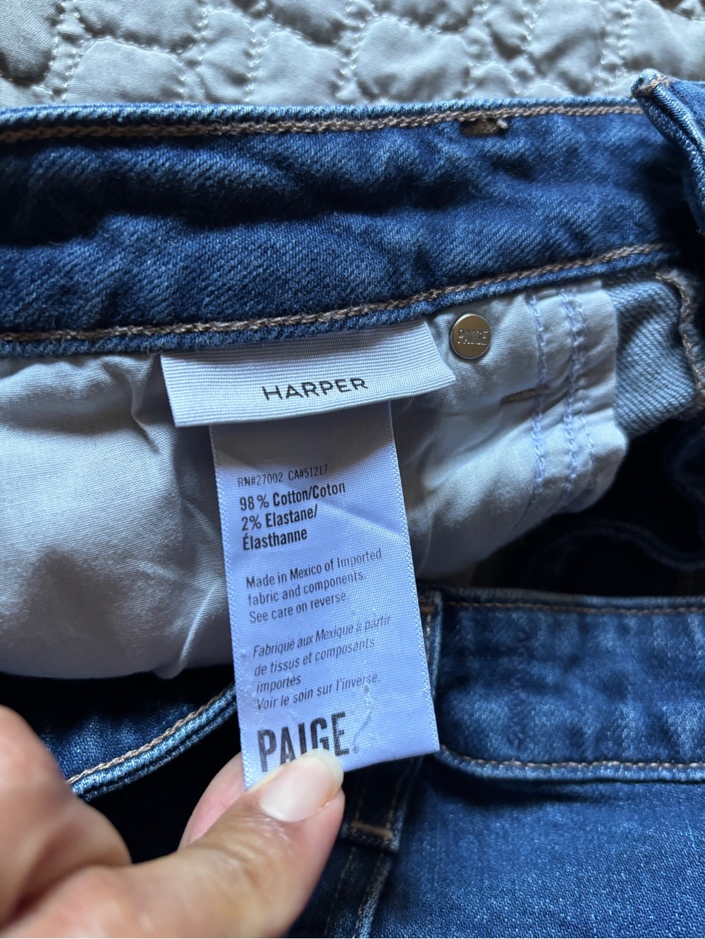 Paige Wide Leg Harper Jeans Dark Wash - Picture 6 of 7